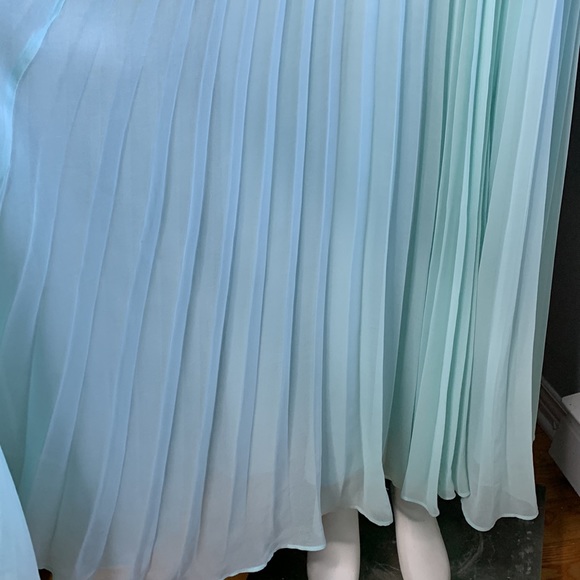 Sachons + Babi pleated dress color block blue prom formal - Picture 11 of 13
